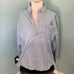 Dallas Cowboys Vintage Light Blue Denim Button-Up Shirt Lee Sport XL